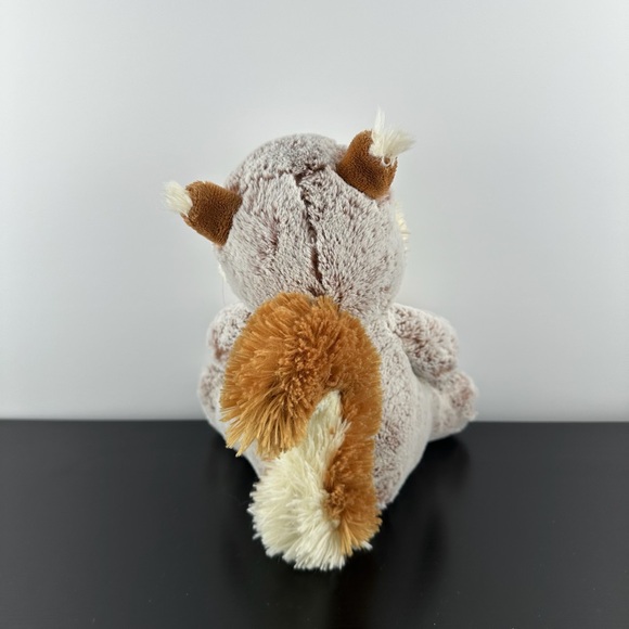 Aurora Squiggle Squirrel 10” Soft Cuddly Brown White Cream Plush Stuffed Animal - Picture 4 of 7